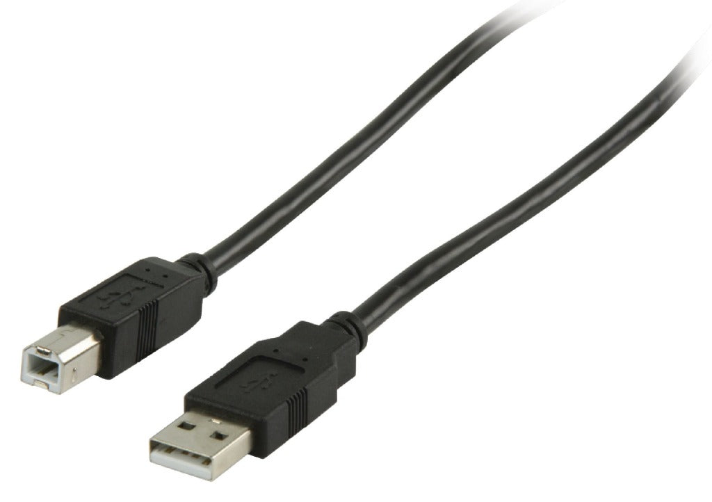 VALUELINE VLCP60100B10 USB 2,0 USB A MACE - USB B Moški kabel 1,00 m ČRNI