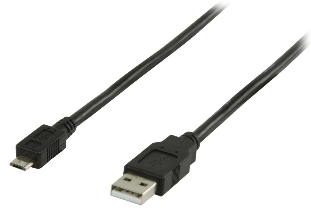 Valueline VLCP60500B05 USB 2.0 USB A Male - USB Micro B Male cable 0.50 m Black