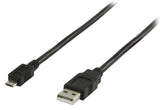 Valuelin VLCP60500B05 USB 2.0 USB A MALE - USB MICRO B MALER Kabel 0,50 m Schwarz