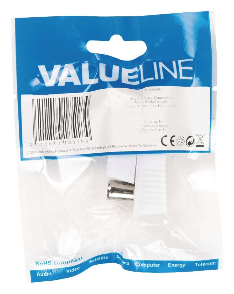 Valueline Valueline VLSP40900W VEST Coax Connectors Coax Male White