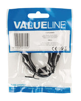 VALUELLINE VALULINE VLAP22000B05 Câble audio stéréo Jack 3,5 mm Mâle Mâle 3,5 mm Mâle Mâle 0,50 M noir