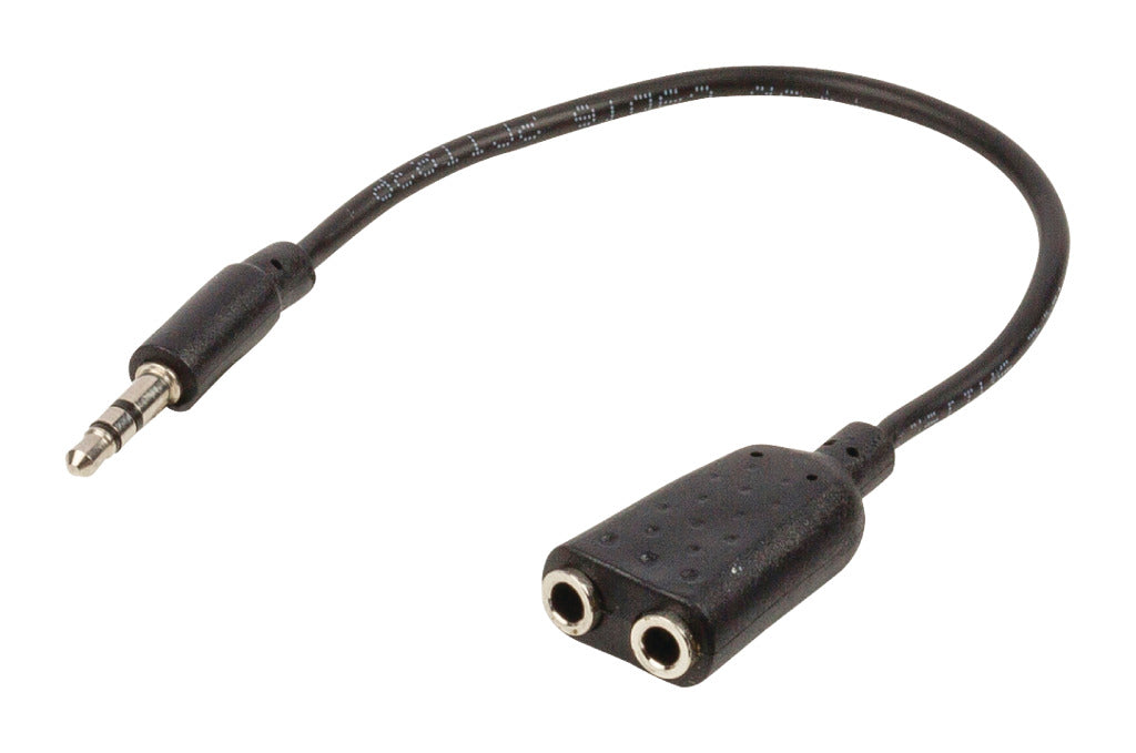 Valueline Valueline VLAP22100B02 Jack Stereo Audio Distribution Cable 3,5 mm hane 2x 3,5 mm Kvinnlig 0,20 m svart