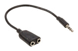 Valueline Valueline VLAP22100B02 Jack Stereo Audio Distribution Cable 3,5 mm hane 2x 3,5 mm Kvinnlig 0,20 m svart