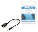 VALUELINE VLab22100B02 Jack Stereo Audio Distribution Cable 3,5 mm moški - 2x 3,5 mm ženska 0,20 m črna