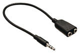 Valueline VLAB22100B02 Jack Stereo Audio distribution cable 3.5 mm Male - 2x 3.5 mm Female 0.20 m Black