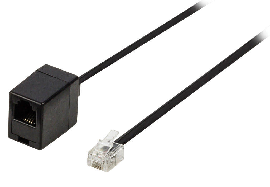 Valueline Valueline VLTP90205B100 Telecom extension cable RJ11 Male RJ11 Female 10.0 m Black