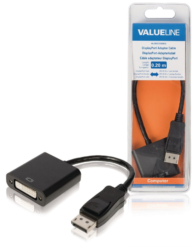 VALULIN VLCB372502CR02 Displayport Adapter Cabe Wiessel männlech-dvi-D 24 + 1-Pin weiblech 0,20 m