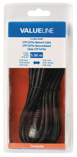 Valueline VLCB85100B50 UTP CAT5E -Netzwerkkabel RJ45 männlich - RJ45 Männlich 5,00 m Schwarz