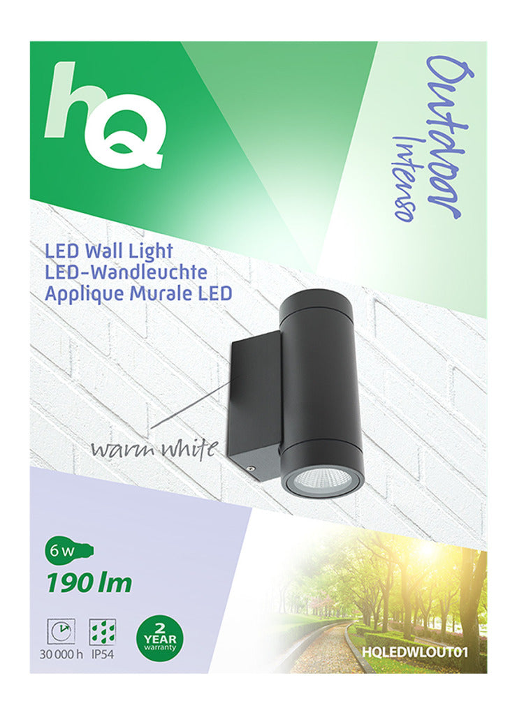 HQ LEDWELUT01 LED WASH Lampe fir ausserhalb 6 W 190 lm schwaarz