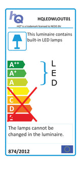 HQ HQ HQLEDWLOUT01 Led Wandlamp Voor Buiten 6 W 190 Lm Zwart