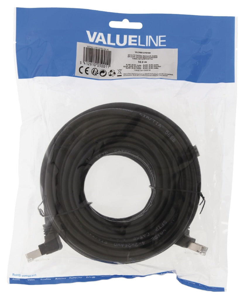 Valueline VLCP85127B100 CAT5E SF UTP Cable de red RJ45 (8 8) Masculino - RJ45 (8 8) Macho 10.0 m Negro