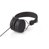 Nedis HPWD1100BK Headphones with cord on-ear Foldable 1.2 m Round cable Black