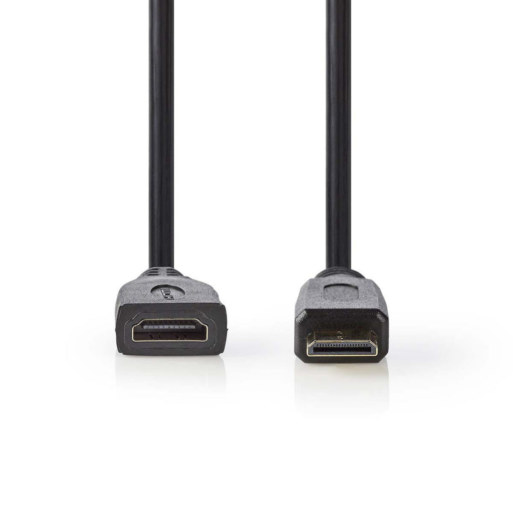 NEDIS CVGP34590BK02 SHALE MED HDMI CABLE Z ETHERNET HDMI-MINI COMNECRET-HDMI SEWN 0,2 M Black