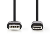 Nedis CCGP60600BK01 USB 2.0 cable Type-C Male-A Male 0.1 m Black