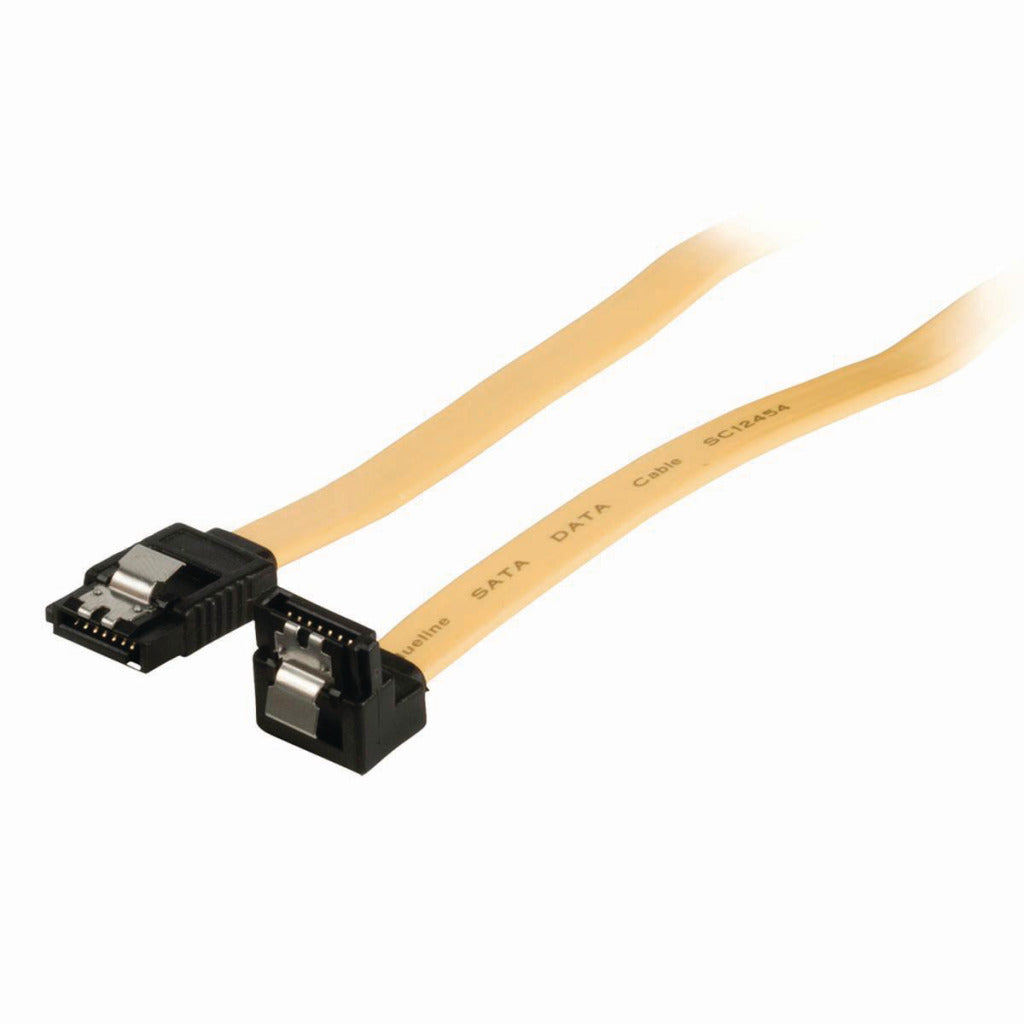 NEDIS CCGP73255YE05 Kabel SATA 6 GB S SATA 7-pinowa samica z 7-pinową satą SATA 90 stopni; Naruszone z zamkiem 0,5 m żółtym