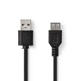 NEDIS CCGT60010BK10 KABLE USB 2.0 A MĘŻCZYZNA - USB Kobieta 1,0 m czarna