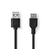 Nedis CCGT60010BK30 Kabel Usb 2.0 A Male Usb A Female 3,0 M Zwart