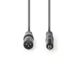 Nedis COTH15300GY30 Xlr-audiokabel Xlr 3-pins Male 3,5 Mm Male 3,0 M Grijs