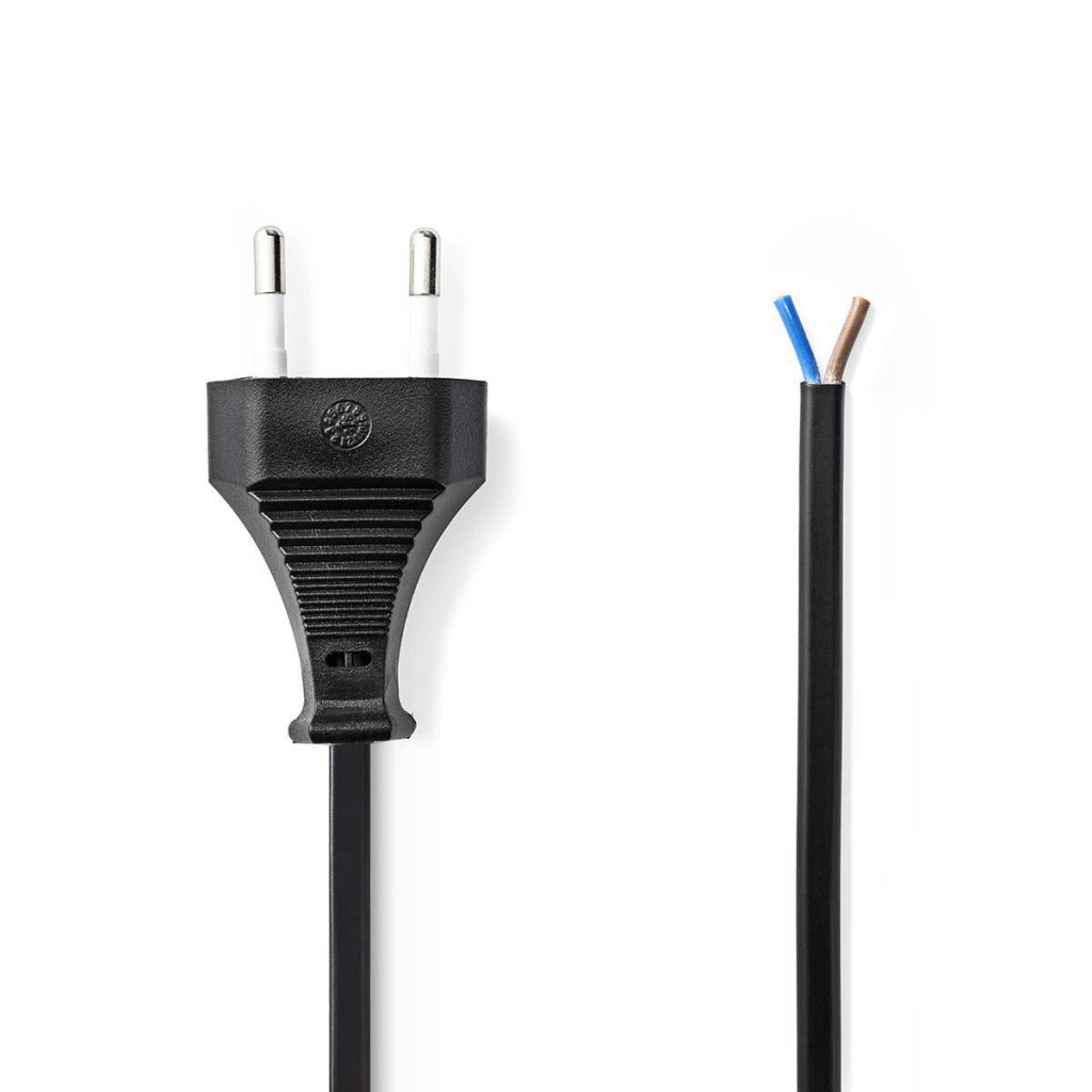 Nedis PCGP11700BK20 Power Cable Eurostekker - odprt kabelski konec 2,0 m črn