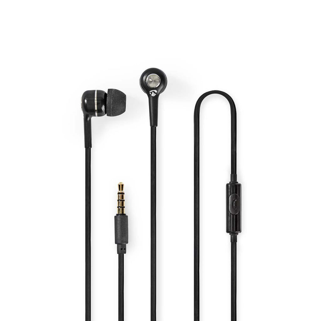 NEDIS HPWD2020BK Cuffie cablate cavo 1,2 m Cavo rotondo in-ear Microfono Black