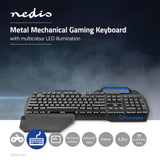 Nedis GKBD400BKUS Mechanical Gaming Keyboard RGB Lighting USA International Metal Design