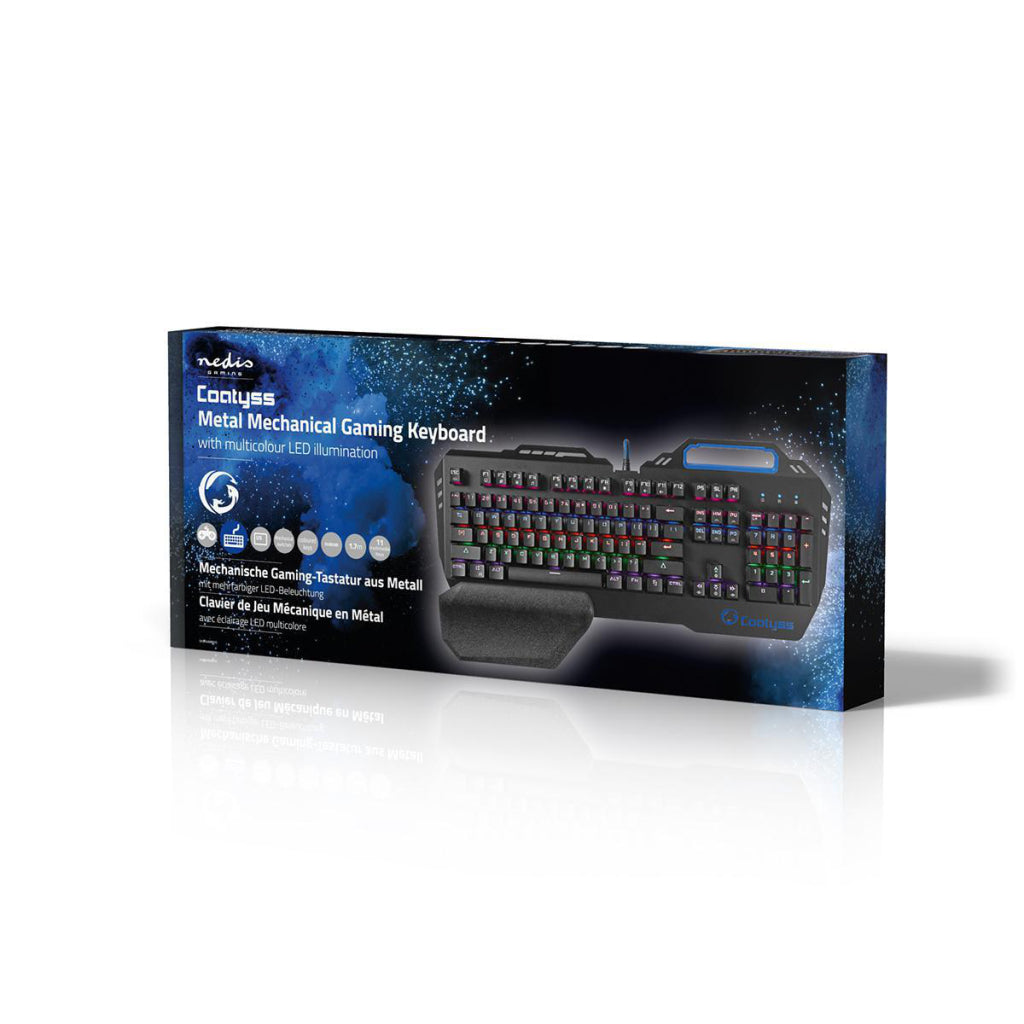 Nedis GKBD400BKUS Mechanical Gaming Keyboard RGB Lighting USA International Metal Design