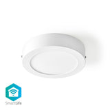 Nedis WiFilaw10wt Wi-Fi Plafond Lampe Round Diamètre 17 cm Chauffle à frais blanc 800 lm 12 W Slim Design Aluminium