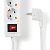 Nedis EXSO515UFSWT Stekkerdoos5-wegs Schuko 2x Usb 1,5 M Aan uitknop Wit