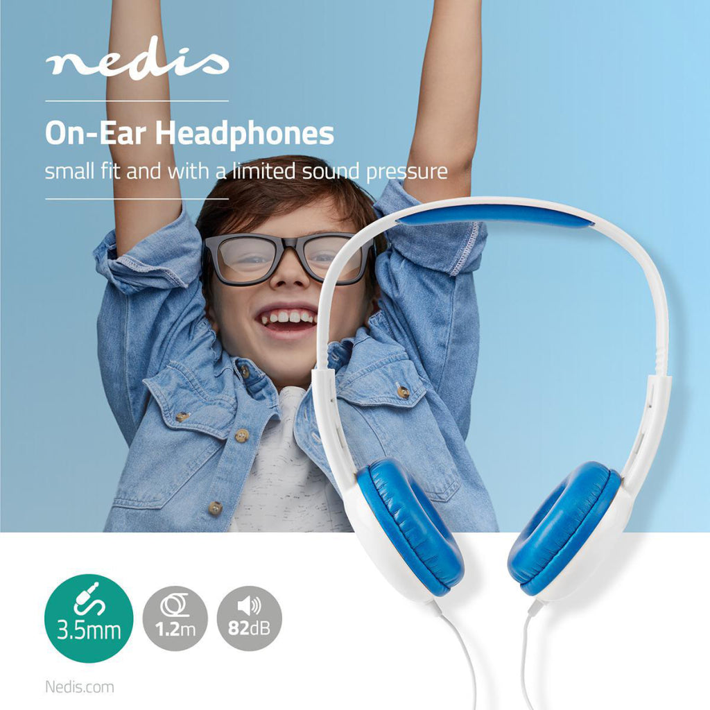 Nedis hpwd4200bu verdrahtete Kopfhörer 1,2 m rundes Kabel On-Ear Blue White