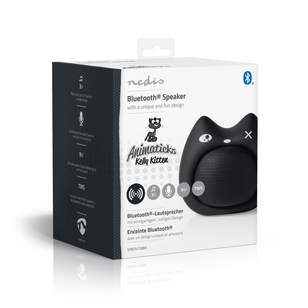 Nedis SPBT4110BK Animaticks Bluetooth -Lautsprecher 3 Stunden Spielzeit Hände -frei nennen Kelly Kitten