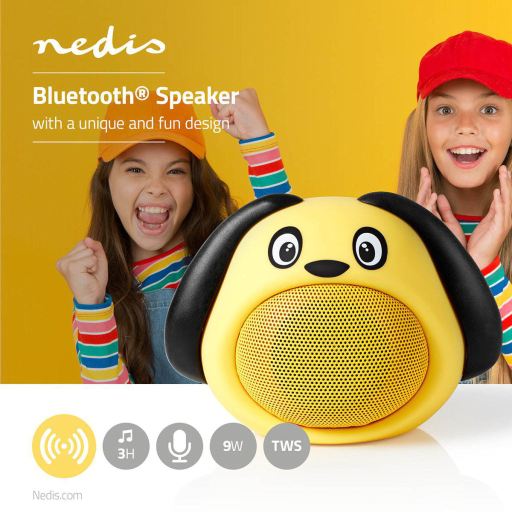 NEDIS SPBT4110YW Animaticks Bluetooth -högtalare 3 timmar speltidshänder -Gratis Calling Dusty Dog