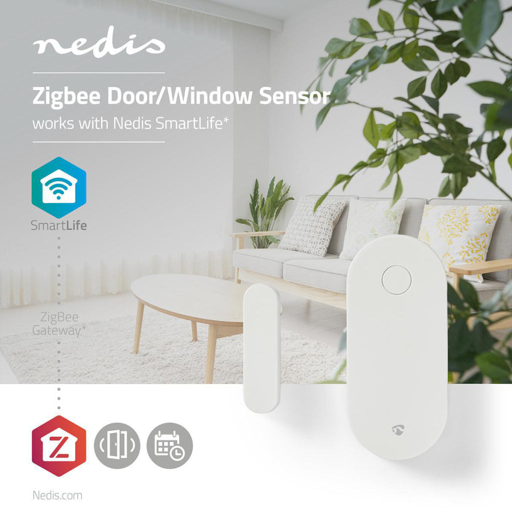 NEDIS ZBSD10WT Smart Deurof Windensor Zigbee Batteria inclusa