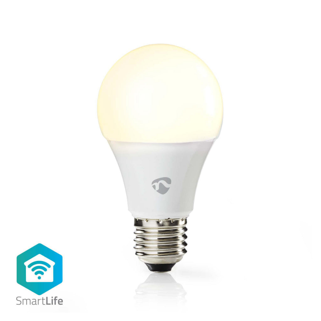 Nedis Wifilw12wte27 SmartLife LED žárovka Wi-Fi E27 800 LM 9 W Warm White 2700 K Energetická třída: A+ Android Trade; Průměr iOS: 60 mm A60