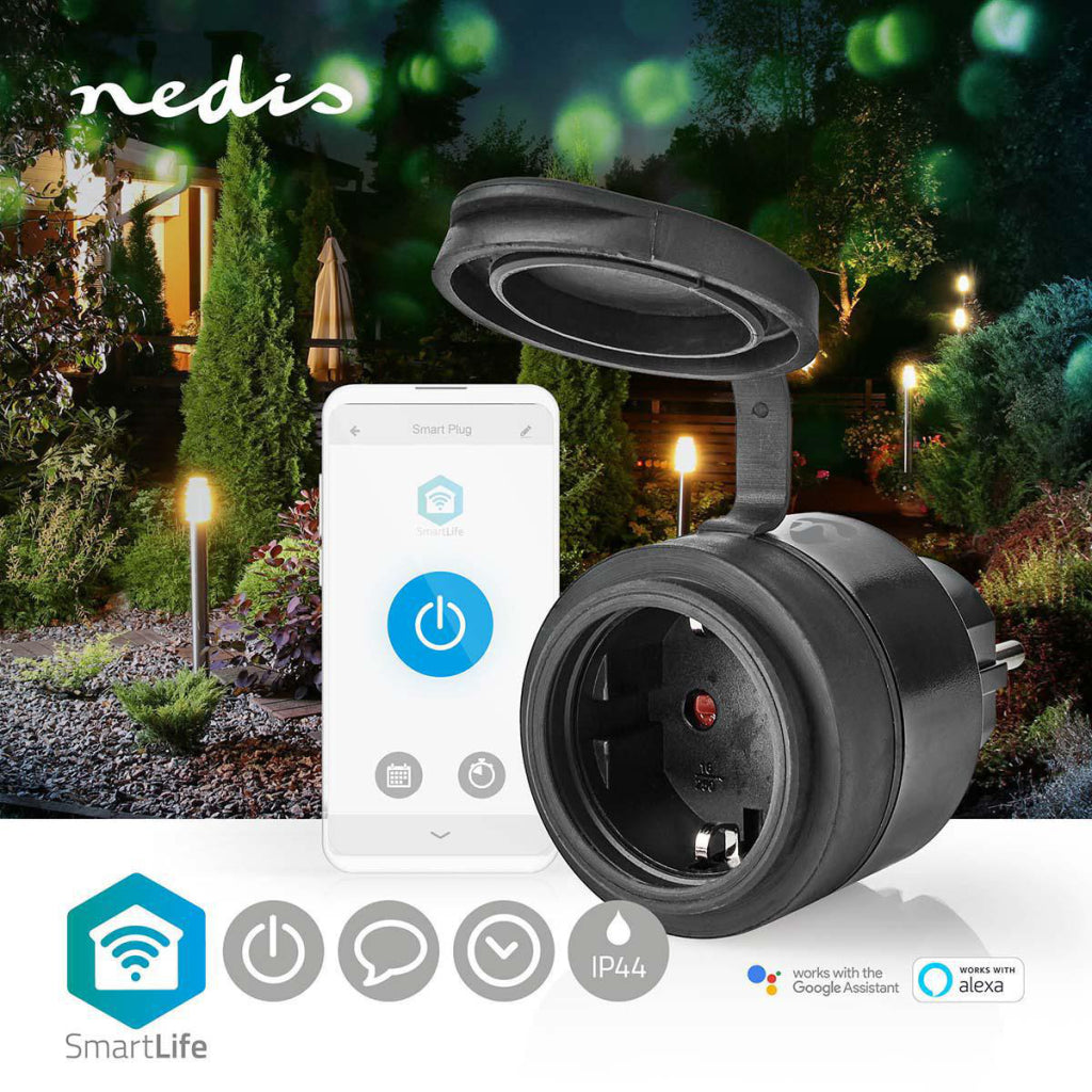 Nedis WifiPo110fbK SmartLife Smart Plug WiFi IP44 3680W Czarny