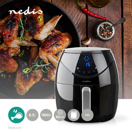 Nedis KAAF250EBK Hetelucht Friteuse 6.5L 1800W Zwart