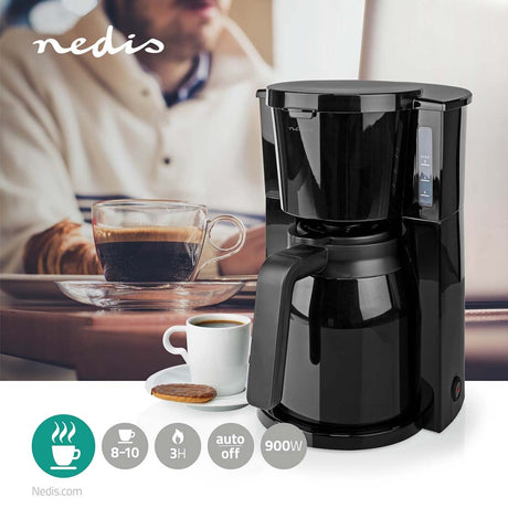 Nedis KACM250EBK Koffiezetapparaat Maximale Capaciteit: 1.0 L 8 Warmhoudfunctie Zwart