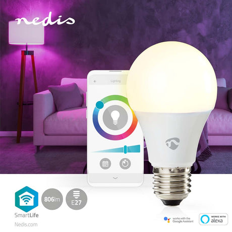 Nedis WIFILRC10E27 Smartlife Multicolour Lamp Wi-fi E27 806 Lm 9 W Rgb Warm To Cool White Android trade; Ios Peer