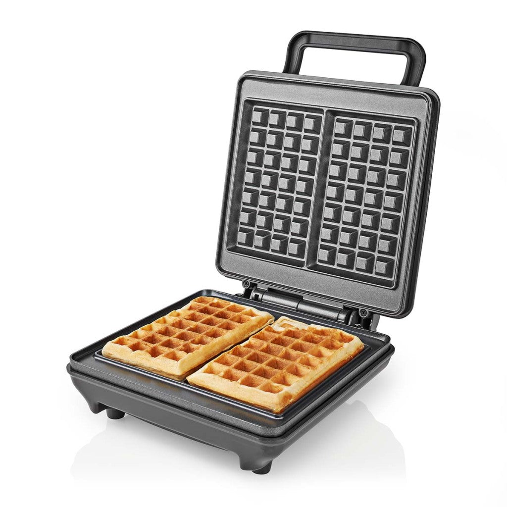 Nedis KAWP210FBK Waffle Iron Belgiske vafler 22 x 12,5 cm 1200 W Automatisk temperaturkontrol Aluminium