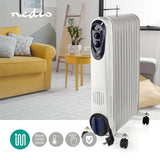 NEDIS HTOI30WT11 Radiateur d'huile mobile 1000 1500 W 11 Fines Thermostat réglable 3 Postes de chaleur OmvalveVetie Wit