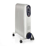 Nedis HTOI30WT11 Mobiele Olieradiator 1000 1500 2500 W 11 Vinnen Instelbare Thermostaat 3 Warmte Standen Omvalpreventie Wit