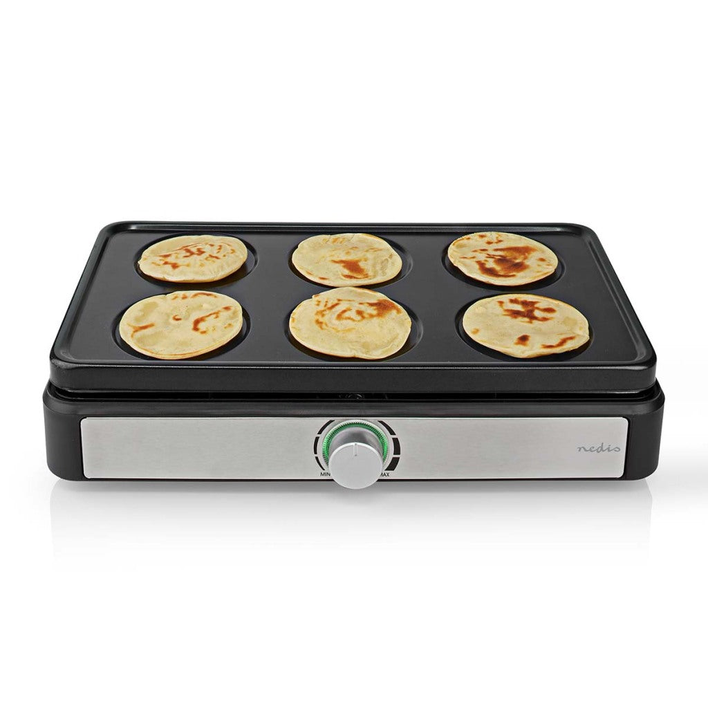 NEDIS FCRA310FBK6 Party Wokset Grill 6 personas Configuración de temperatura del espátel Rectángulo bajo