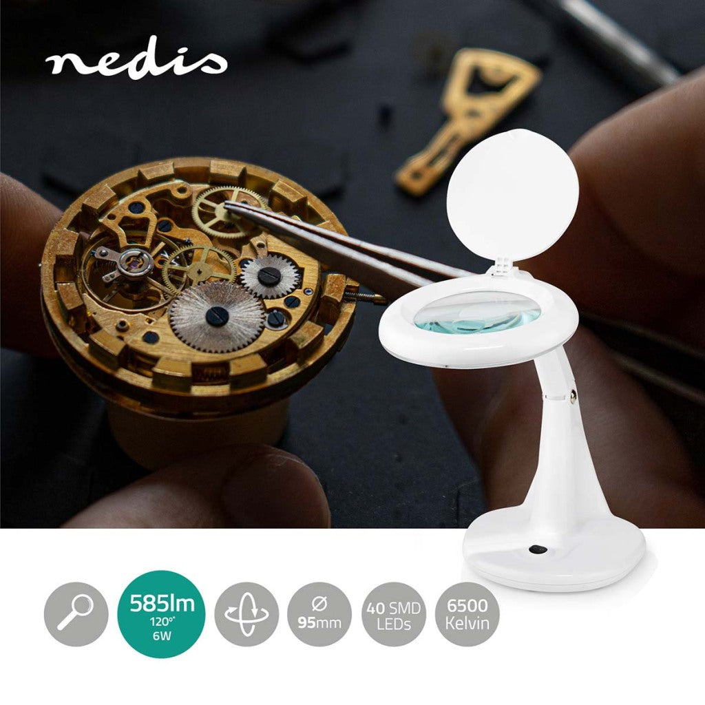 Nedis Magl1wt Table-LooPlamp-Objektivstärke: 3 12 Diopter 6500 K 6,5 W 585 LM Weiß