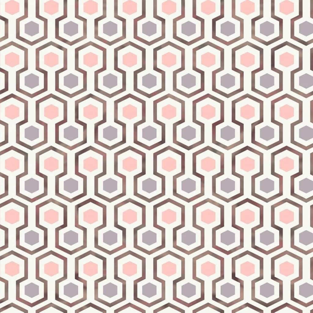 North Wall Noordwand Fond d'écran Bonnes vibrations Hexagon Match rose et violet