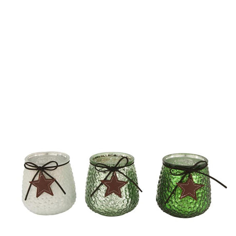 Dijk natural collections telysholder glass ø9,5x10cm grønn