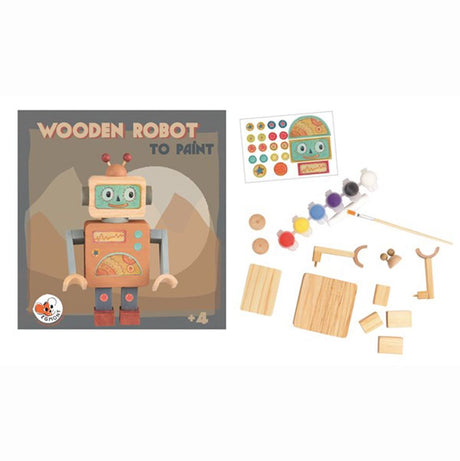 Craft kit wooden robot. 20x20x4 cm.