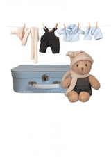 Egmont Morris with clothes in suitcase. 29x