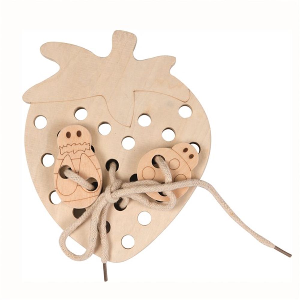 Strawberry threading game. fsc. 19.5x19.5x4 cm. 3