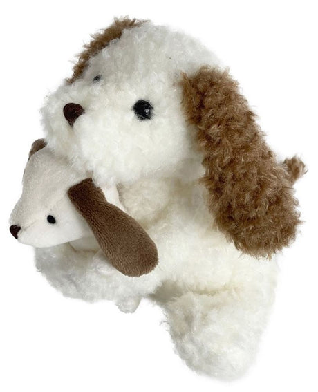 Egmont kuscheleg Spillsaachen Hond Nafi mat Puppelchen. 15x15