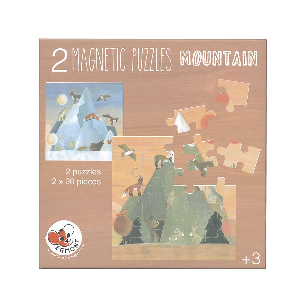 Magnet puzzle mountains. 17.5x17.5x1 cm.