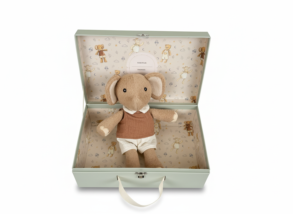 Gosig elefant ollie presentförpackning.